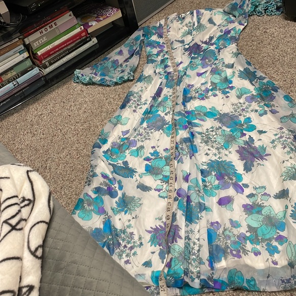 Vintage 70s floral print bell sleeve sheet maxi dress in perfect condition - Picture 8 of 10